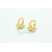 Fashion Hoop Flower shape Bali Earrings yellow Gold Plated white Zircon Stones